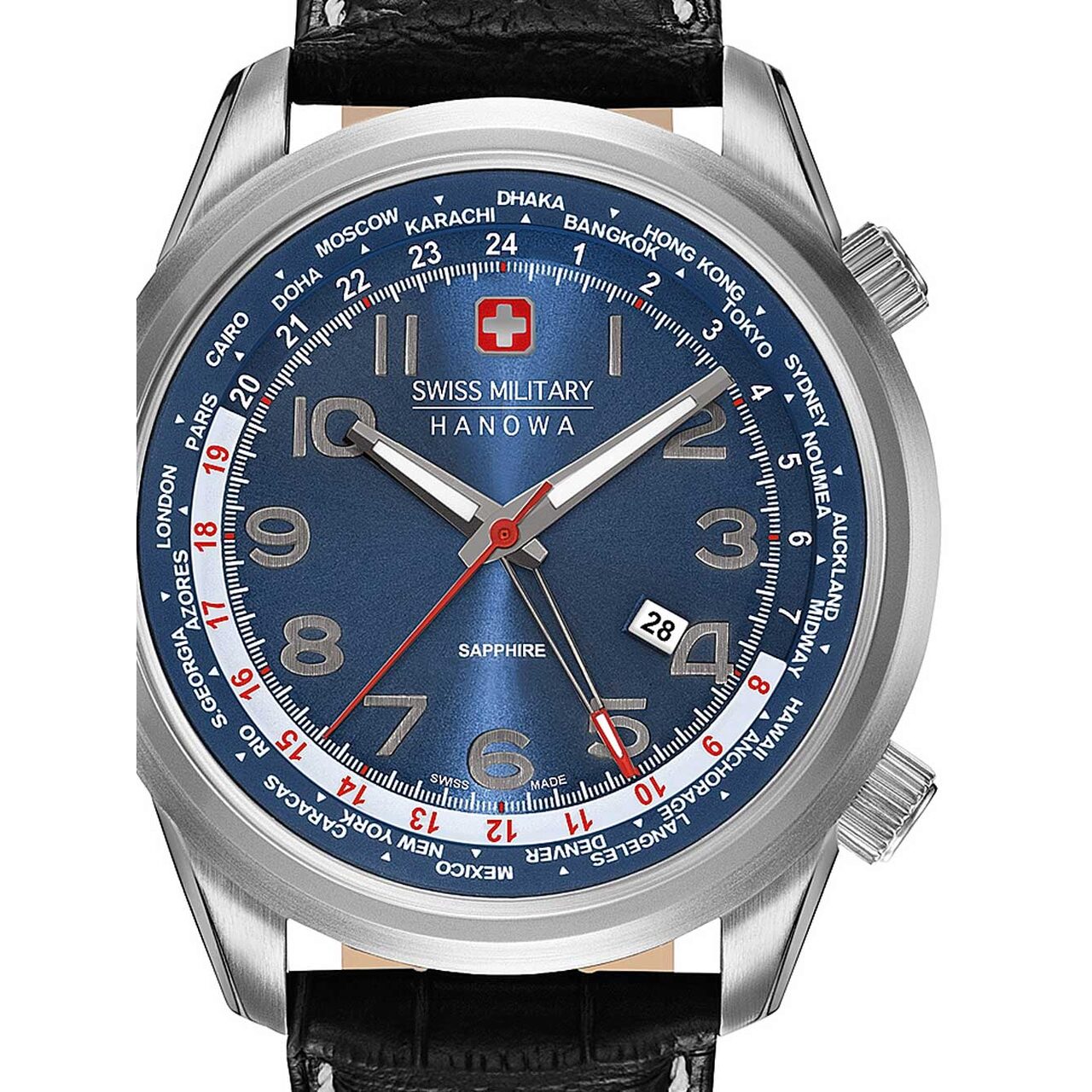 Ceas barbatesc Swiss Military Hanowa 06-4293.04.003, 44mm, 5ATM, Argintiu