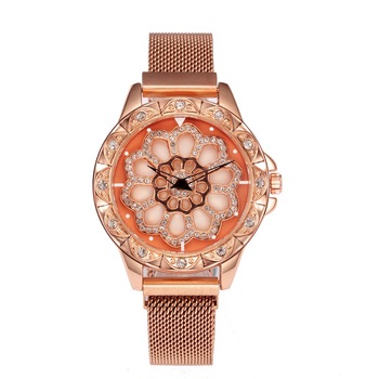 Ceas de dama elegant Geneva CS1127, bratara magnetica, cadran rotativ, model rose gold Ceas de dama elegant Geneva CS1127, bratara magnetica, cadran rotativ, model rose gold