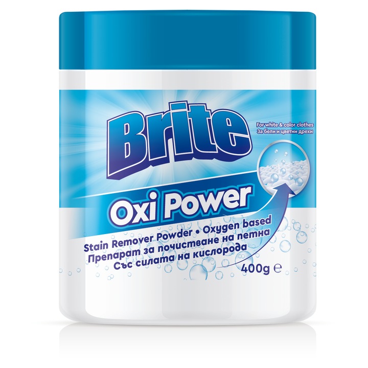 Препарат за почистване на петна Brite Oxi Power, 400 гр