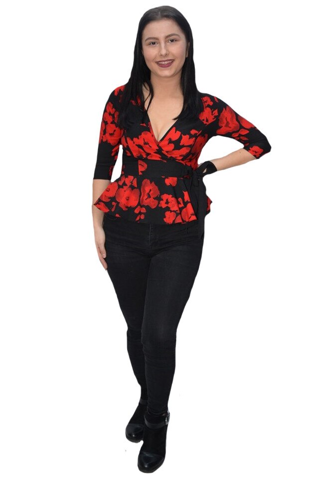 Bluza rafinata Tania cu fundita,D&J Exclussive, Negru