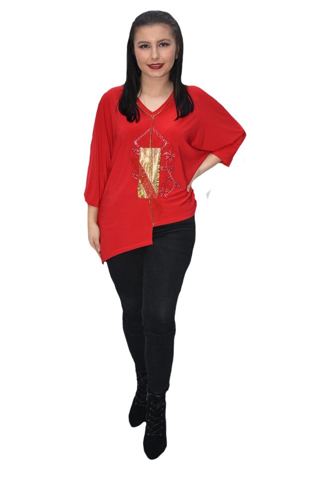 Bluza eleganta Uma,D&J Exclussive, Rosu