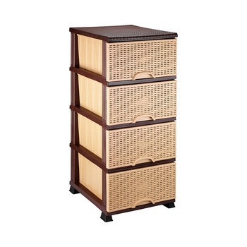 Dulap Lux pentru depozitare Komidin™, Elif Plastik, 4 cutii depozitare, Rattan, pentru hol, baie si bucatarie, dimensiuni 91 X 45 X 38 centimetri, Bej/Maro Dulap Lux pentru depozitare Komidin™, Elif Plastik, 4 cutii depozitare, Rattan, pentru hol, baie si bucatarie, dimensiuni 91 X 45 X 38 centimetri, Bej/Maro