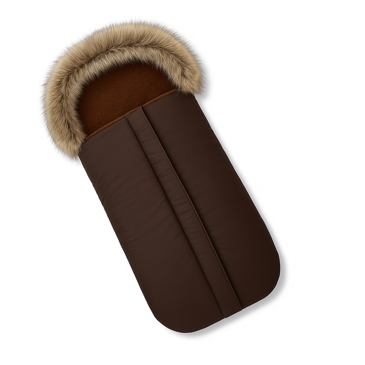 Спален чувал Капинката за детска количка с пух, Кафяв, кафява кохавлия
