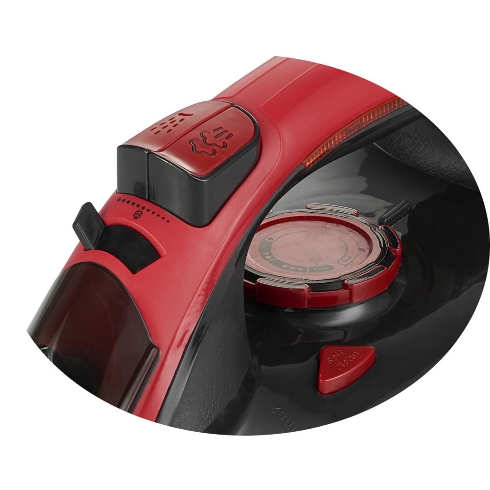 Fier de calcat cu abur MESKO, 3000 W, 70g/min, 400ml, Oprire automata, Functie anti-picurare si auto-curatare, rosu/negru