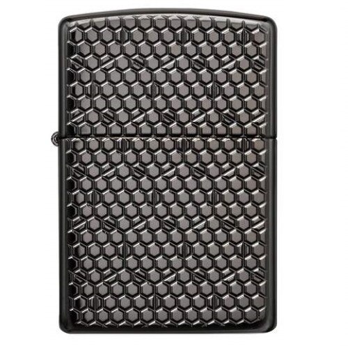 Bricheta Zippo Hexagon Black Ice , antivant, reincarcabila