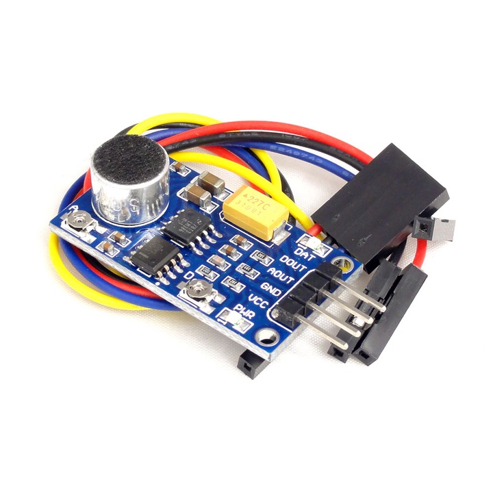 Modul amplificator microfon LM386 cu senzor de sunet, 3.3-5V