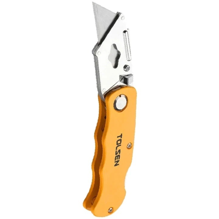 Tolsen sniccer 5 pengével, 61x19 mm, SK5 pengeanyag, ergonomikus markolat, fekete / sárga