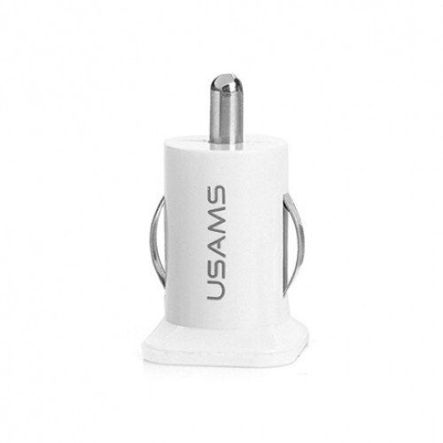 Adaptor auto Dual USB Usams 2.1A alb Blister Original