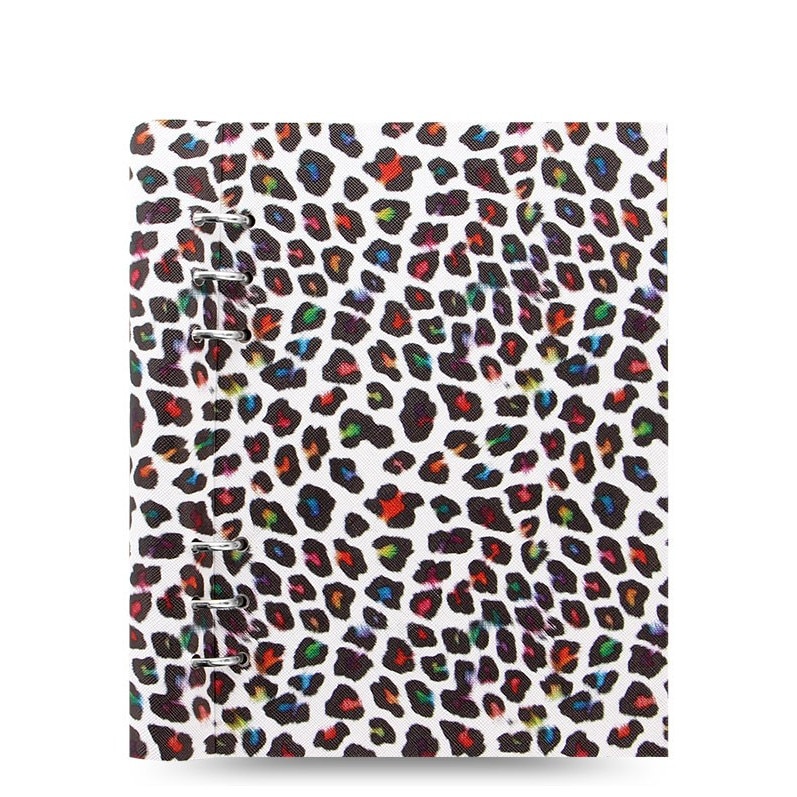 Agenda A5 nedatata cu rezerve si inele FILOFAX Clipbook Patterns Leopard