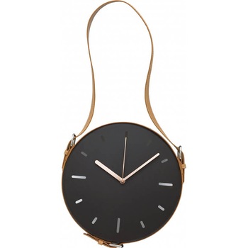 Ceas de perete, Platinet Wall Clock Black With Pu Leather Brown Belt (negru) Ceas de perete, Platinet Wall Clock Black With Pu Leather Brown Belt (negru)