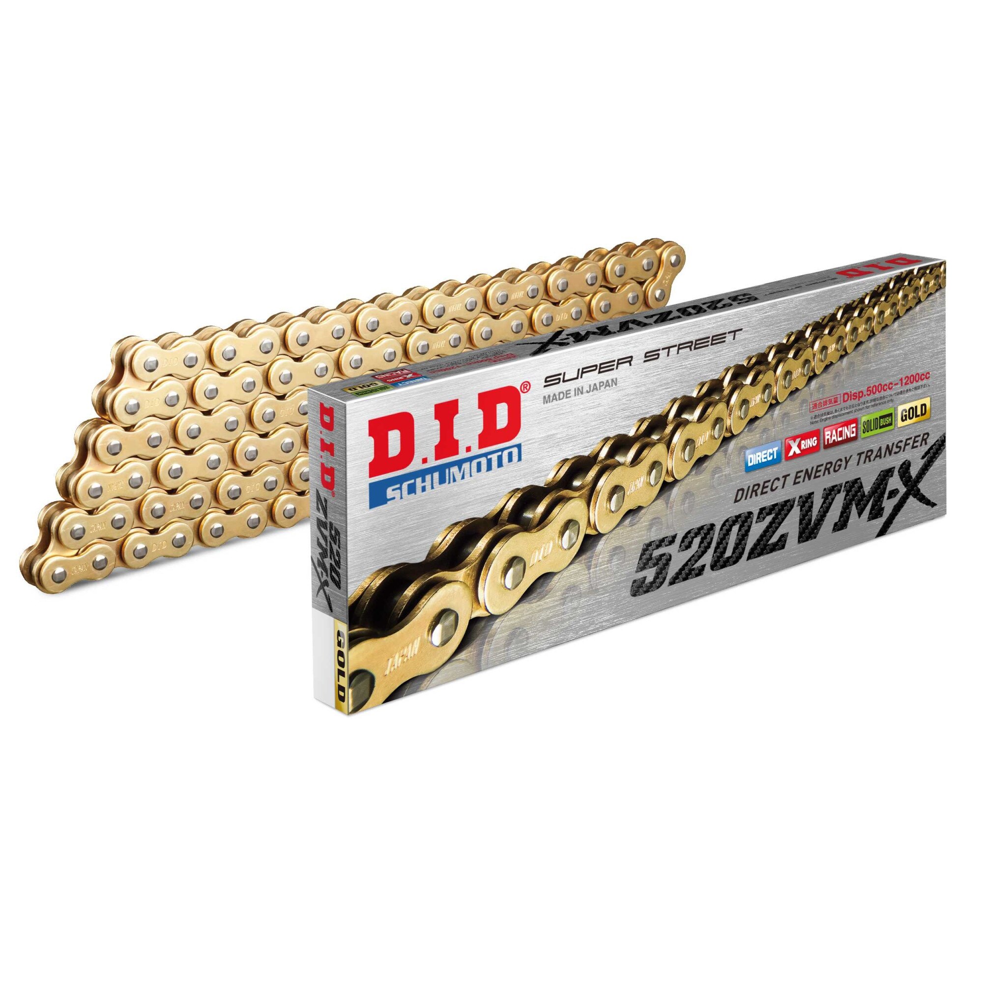 Lant pentru motociclete - DID, 520ZVM-X cu 96 zale, X-Ring