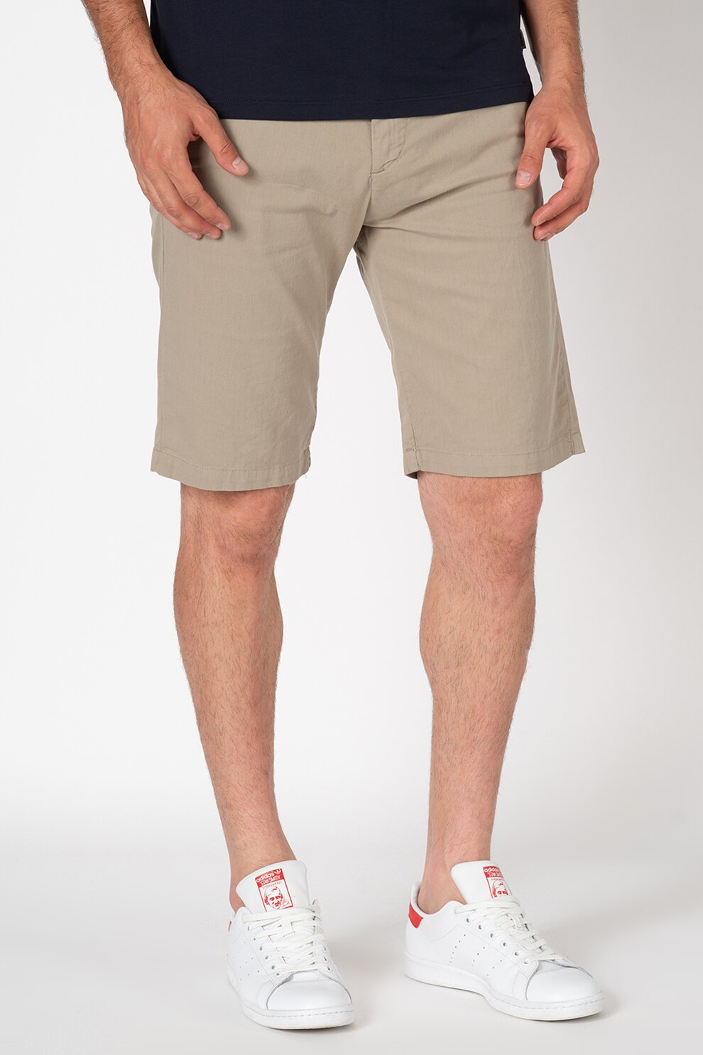 GUESS JEANS, Bermude chino cu buzunare oblice, Gri deschis