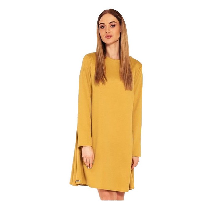 Rochie maneca lunga, galbena