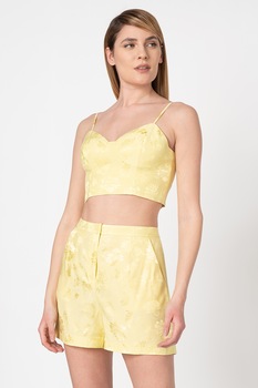 GUESS BY MARCIANO, Top crop cu bretele inguste, Galben GUESS BY MARCIANO, Top crop cu bretele inguste, Galben