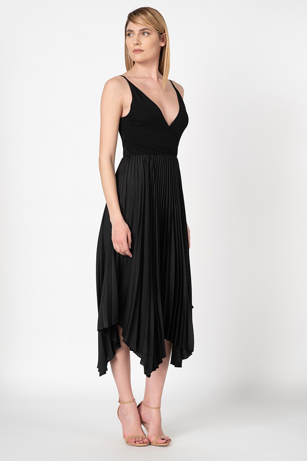 GUESS BY MARCIANO, Rochie midi asimetrica, Negru, L