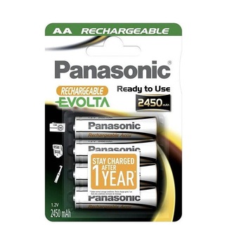 Acumulatori Panasonic Evolta R6 AA 1.2V 2450mAh, set 4 bucati, gata incarcati Acumulatori Panasonic Evolta R6 AA 1.2V 2450mAh, set 4 bucati, gata incarcati