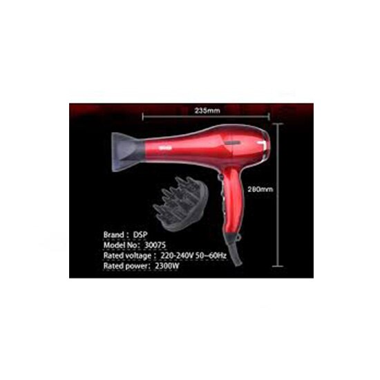 Uscator de par DSP 30075R, 2300 W, 3 Trepte temperatura, 2 Viteze, Concentrator, Difuzor, Rosu