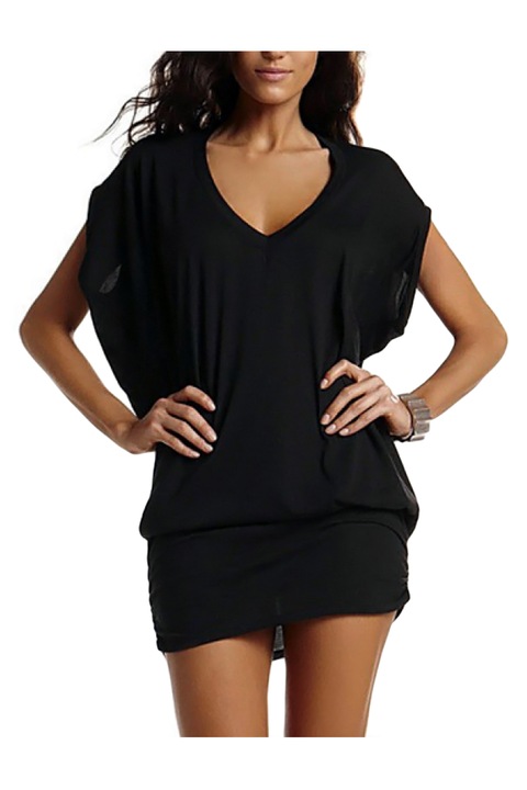 Туника с V деколте, Eviza, черна, размер S/M