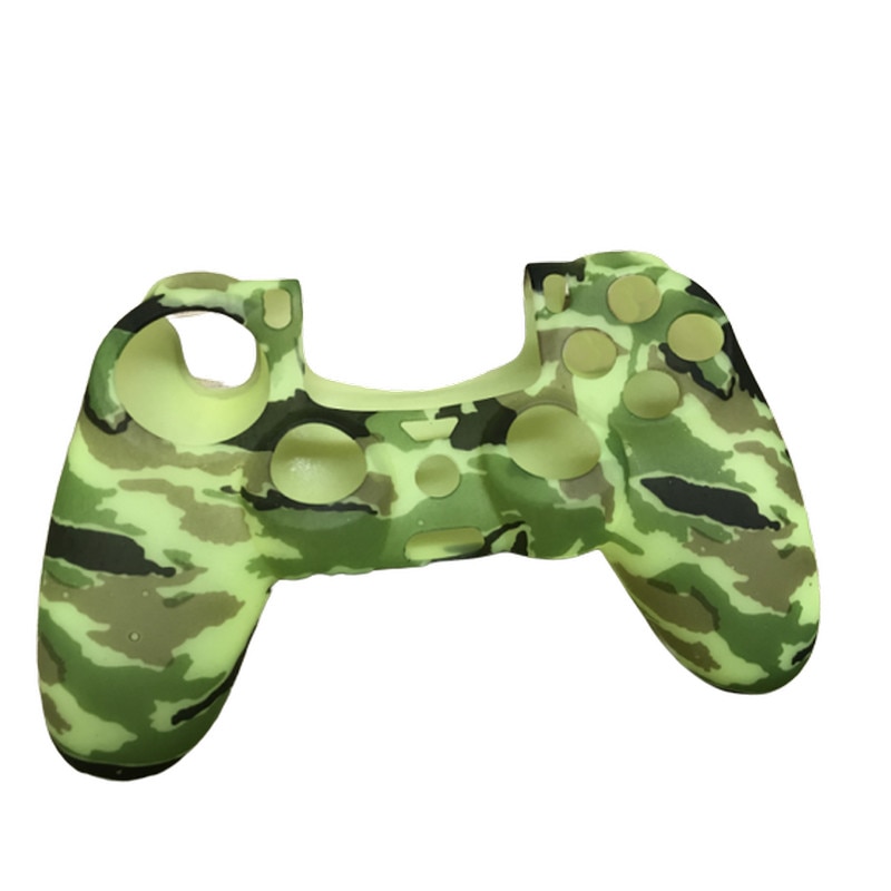 Husa silicon camuflaj verde digital, pentru controller ps4