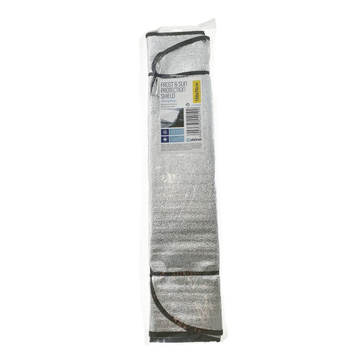 Protectie parbriz, Platinet 44919, parasolar, anti-praf si anti-inghet, 150 x 70cm, aluminiu