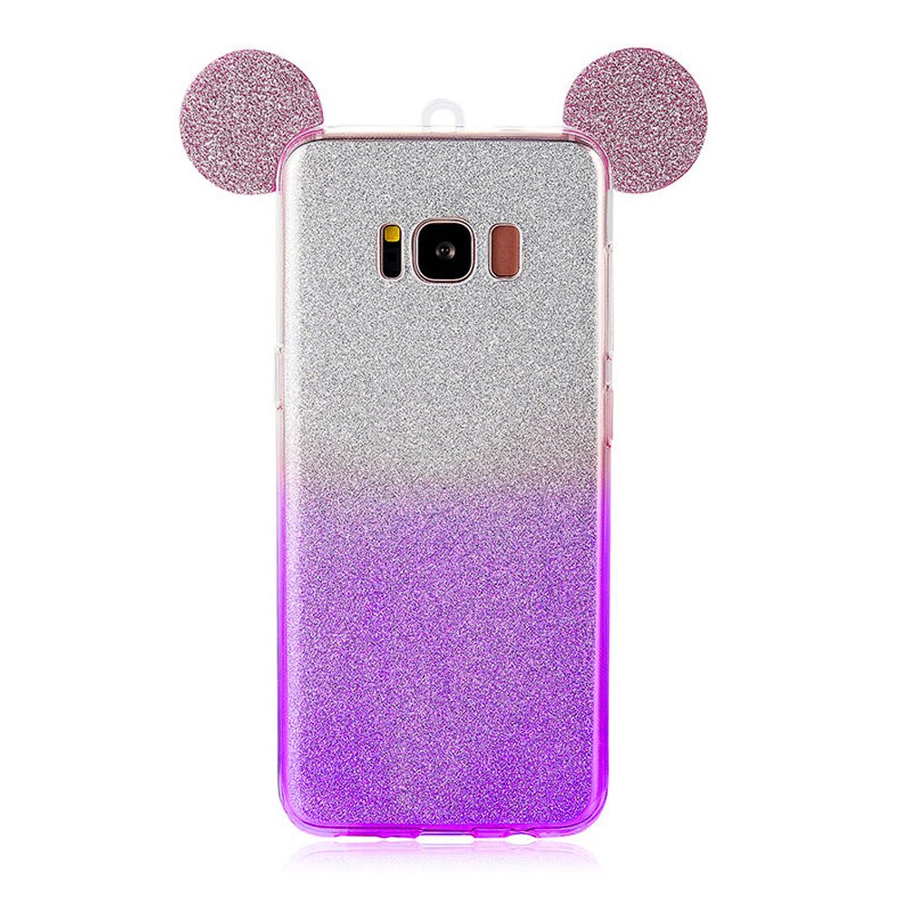 Husa Samsung S8 (G950) - Silicon Mouse cu Urechi Glitter Sparkles - VIOLET