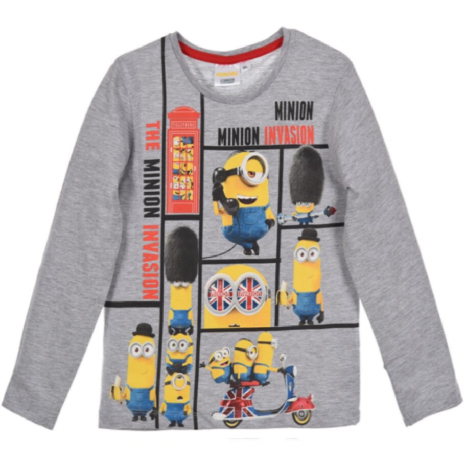 Tricou, Minions, maneca lunga, Gri