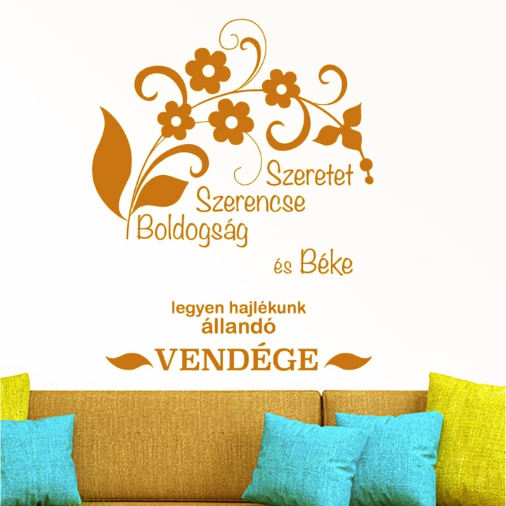 homeTATTOO - Hajlékunk vendége Falmatrica, faltetoválás 48x60 cm, Mogyoróbarna, AKCIÓS