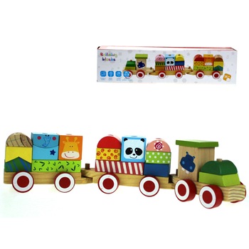 Tren si Cuburi Colorate cu Animale de la Zoo Tren si Cuburi Colorate cu Animale de la Zoo