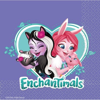 Servetele de masa pentru petrecere copii - Enchantimals, 33 cm, Amscan 9904851, Set 16 buc Servetele de masa pentru petrecere copii - Enchantimals, 33 cm, Amscan 9904851, Set 16 buc