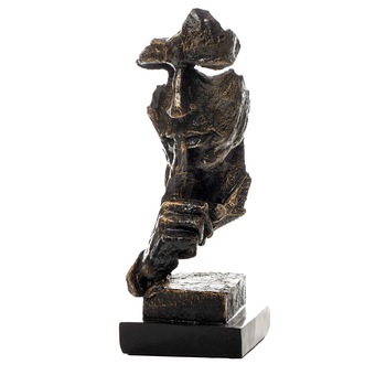 Statueta decorativa Silence II, realizata din rasina, 34 cm, auriu/negru Statueta decorativa Silence II, realizata din rasina, 34 cm, auriu/negru