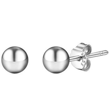 Cercei mici Philip Jones dama, argintii, 5 mm diametru Cercei mici Philip Jones dama, argintii, 5 mm diametru