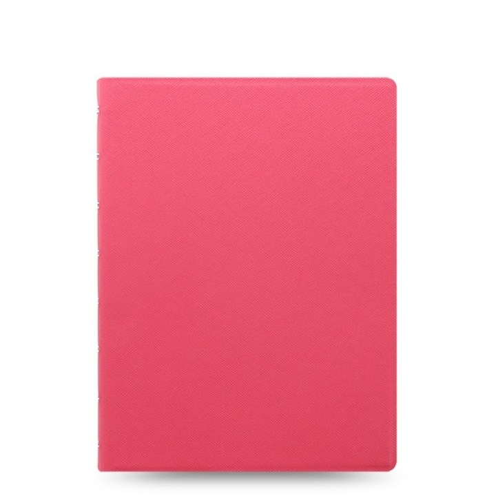Agenda A5 nedatata cu spirala si rezerve FILOFAX Notebook Saffiano, Roz Bujor