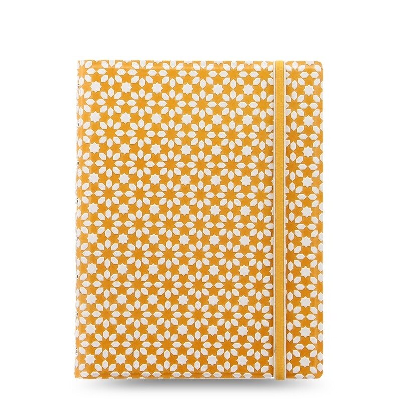Agenda A5 nedatata cu spirala si rezerve FILOFAX Notebook Impressions Alb/Galben