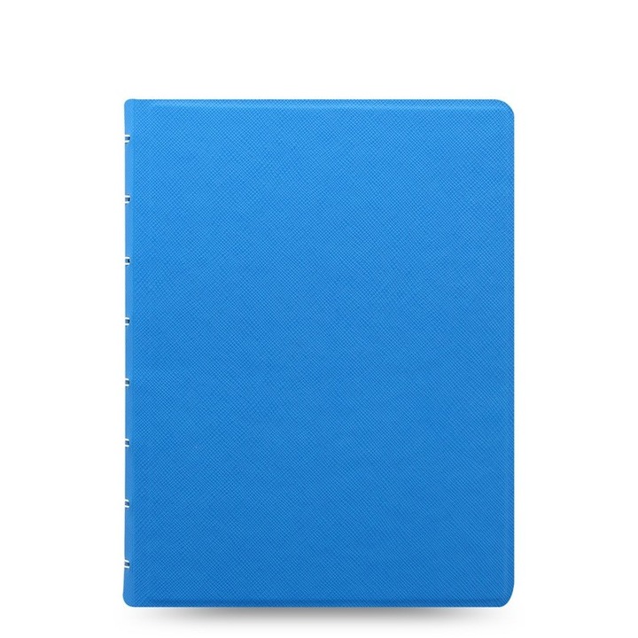 Agenda A5 nedatata cu spirala si rezerve FILOFAX Notebook Saffiano Fluoro, Albastru