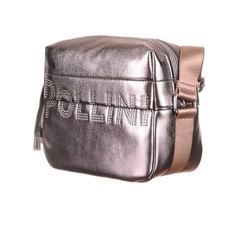 Geanta din piele ecologica Pollini, Heritage, Roz metalizat, 24 x 10 x 21 cm Geanta din piele ecologica Pollini, Heritage, Roz metalizat, 24 x 10 x 21 cm