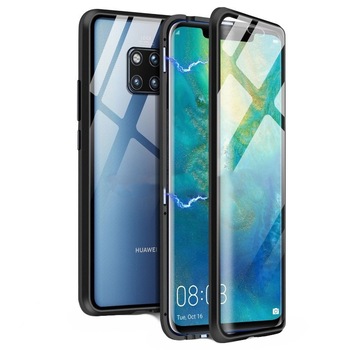 Husa Magnetic Glass 360° (sticla fata + spate) pentru Huawei Mate 20 Pro, Negru Husa Magnetic Glass 360° (sticla fata + spate) pentru Huawei Mate 20 Pro, Negru