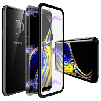 Husa Magnetic Glass 360° (sticla fata + spate) pentru Samsung Galaxy S9 Plus, Negru Husa Magnetic Glass 360° (sticla fata + spate) pentru Samsung Galaxy S9 Plus, Negru