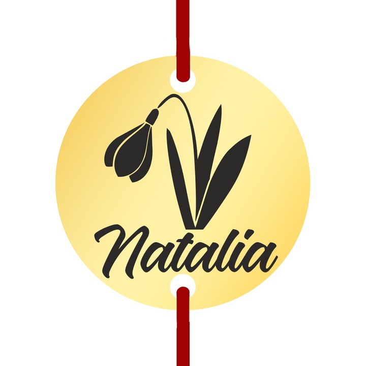 Martisor Bratara Inox Banut Auriu Nume Natalia
