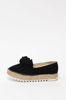Bullboxer, Espadrile de piele intoarsa sintetica, cu detaliu innodat Bullboxer, Espadrile de piele intoarsa sintetica, cu detaliu innodat