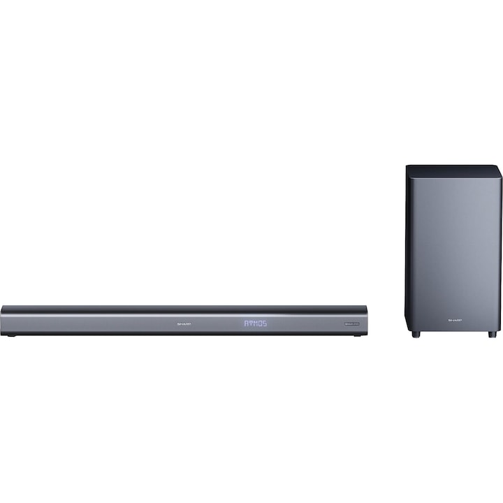 Sharp HT-SBW460 Soundbar, 3.1, Dolby Atmos, 440W, Virtual Surround Sound, Vezeték nélküli mélynyomó, Bluetooth, Fekete