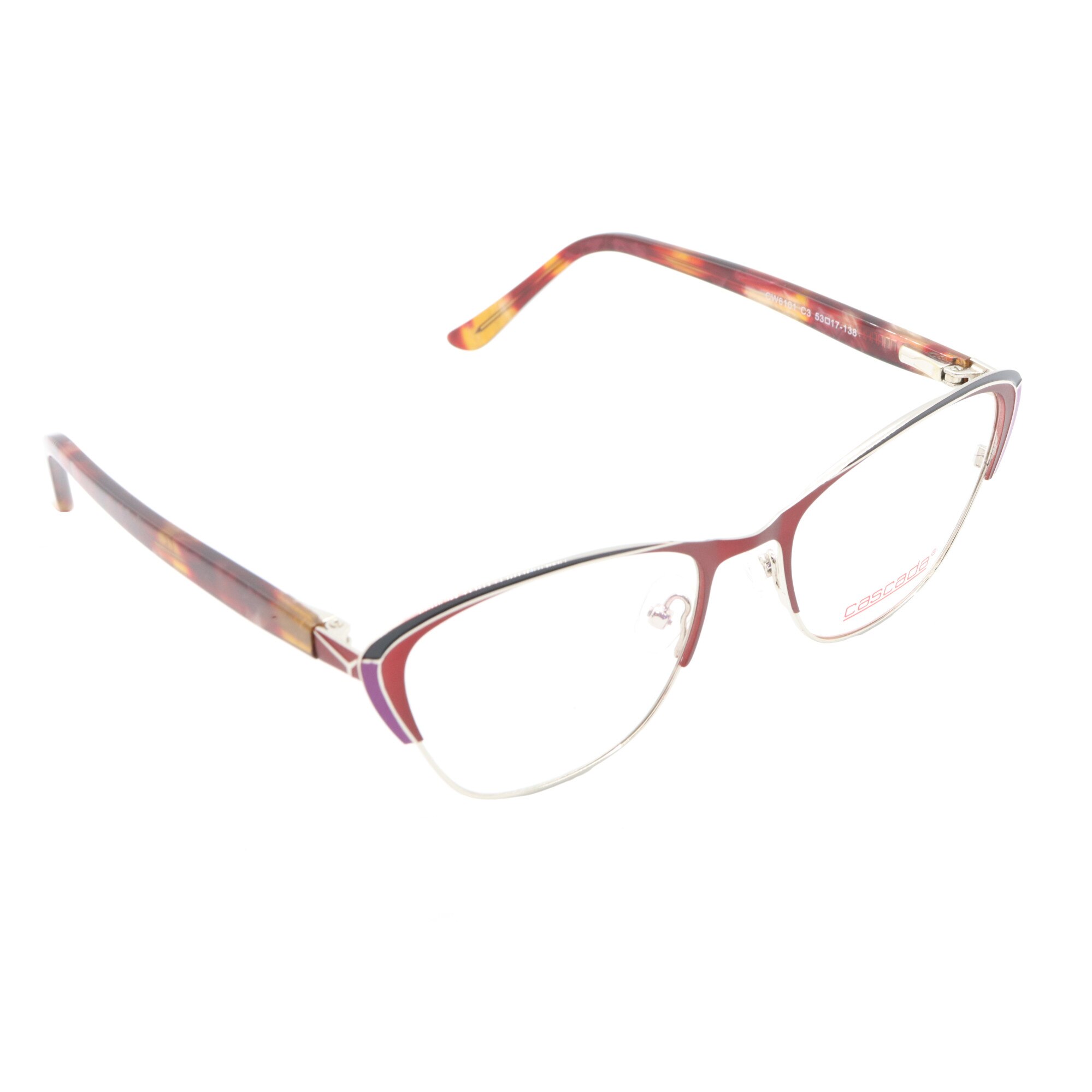Rame ochelari de vedere, Cascada, Dama, CW6101, 53mm, Grena/Auriu