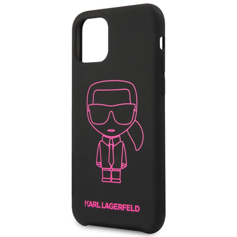Husa iPhone 11 Pro Max Karl Lagerfeld Ikonik Outline Roz