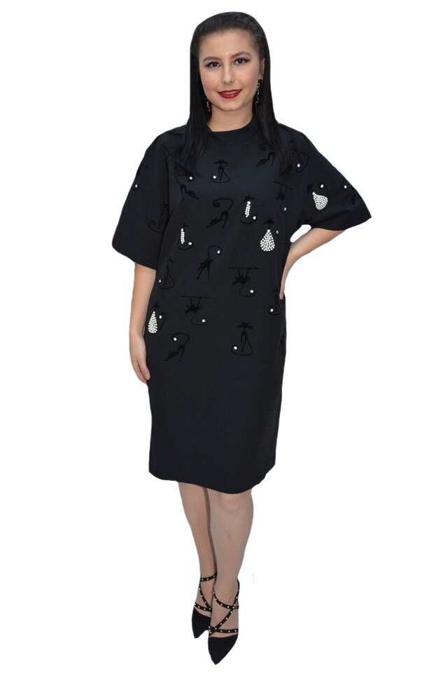 Rochie eleganta Tava,cu sclipici,D&J Exclussive , argintiu,42 EU, Negru