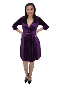 Rochie Reina din catifea,D&J Exclussive ,mov,40 EU, Mov Rochie Reina din catifea,D&J Exclussive ,mov,40 EU, Mov