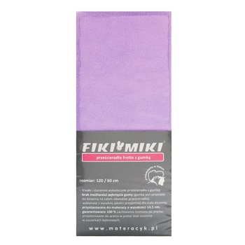 Cearsaf cu elastic Fiki Miki, 120x60 cm, din frotir, Mov Cearsaf cu elastic Fiki Miki, 120x60 cm, din frotir, Mov
