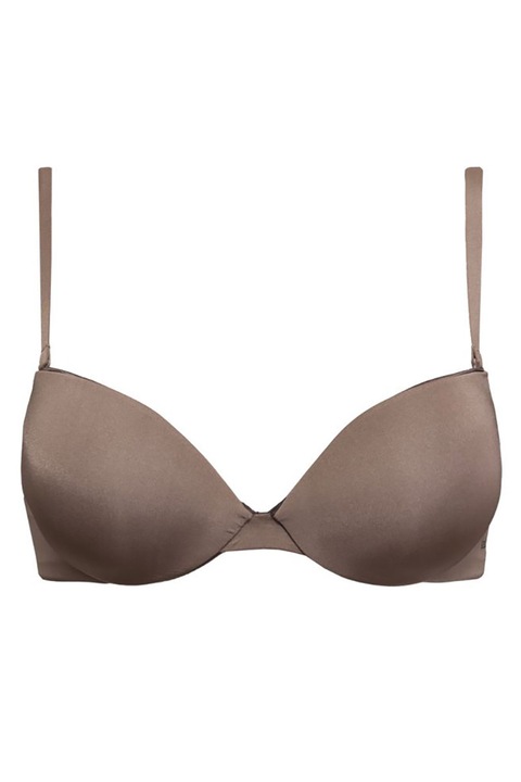 Sutien cu cupe mulate push-up cu tampoane de gel din microfibra SIELEI, 1344 NOU, piatra, Cacao