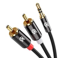 Cablu audio jack rca auxiliar CHT , jack Stereo 3.5mm tata - 2 porturi rca tata 1m gold plates CH213