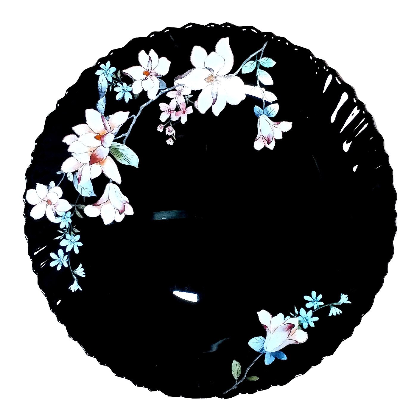 Set 6 farfurii negre intinse,opal,26.5cm