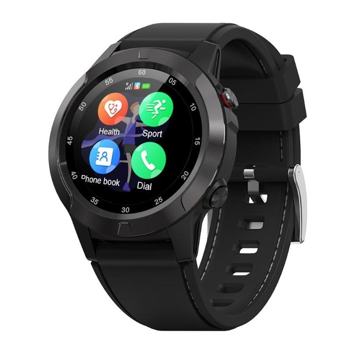 Ceas Smartwatch M4S AIX, barbati , suport, GPS , BLUETOOTH, Heart Rate, Mesaje, Activity Tracking, Call Notification , Multi-motion, Weather, Music contro, compatibil iPhone , Samsung , Huawei, Fitness/Gym