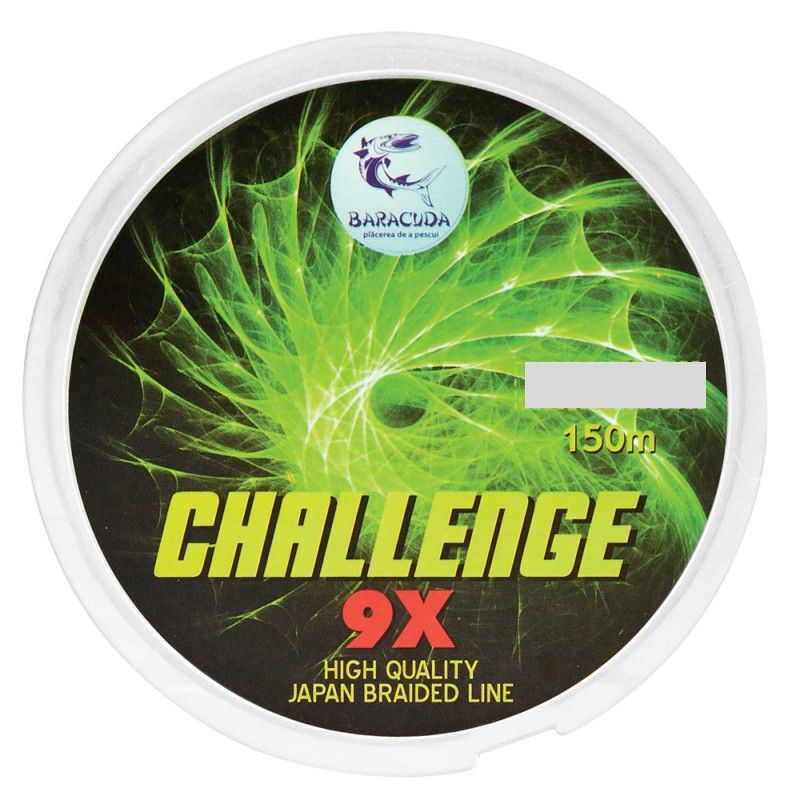 Fir textil Baracuda Challenge 9X 150 m, verde fluo, diametru 0.18mm
